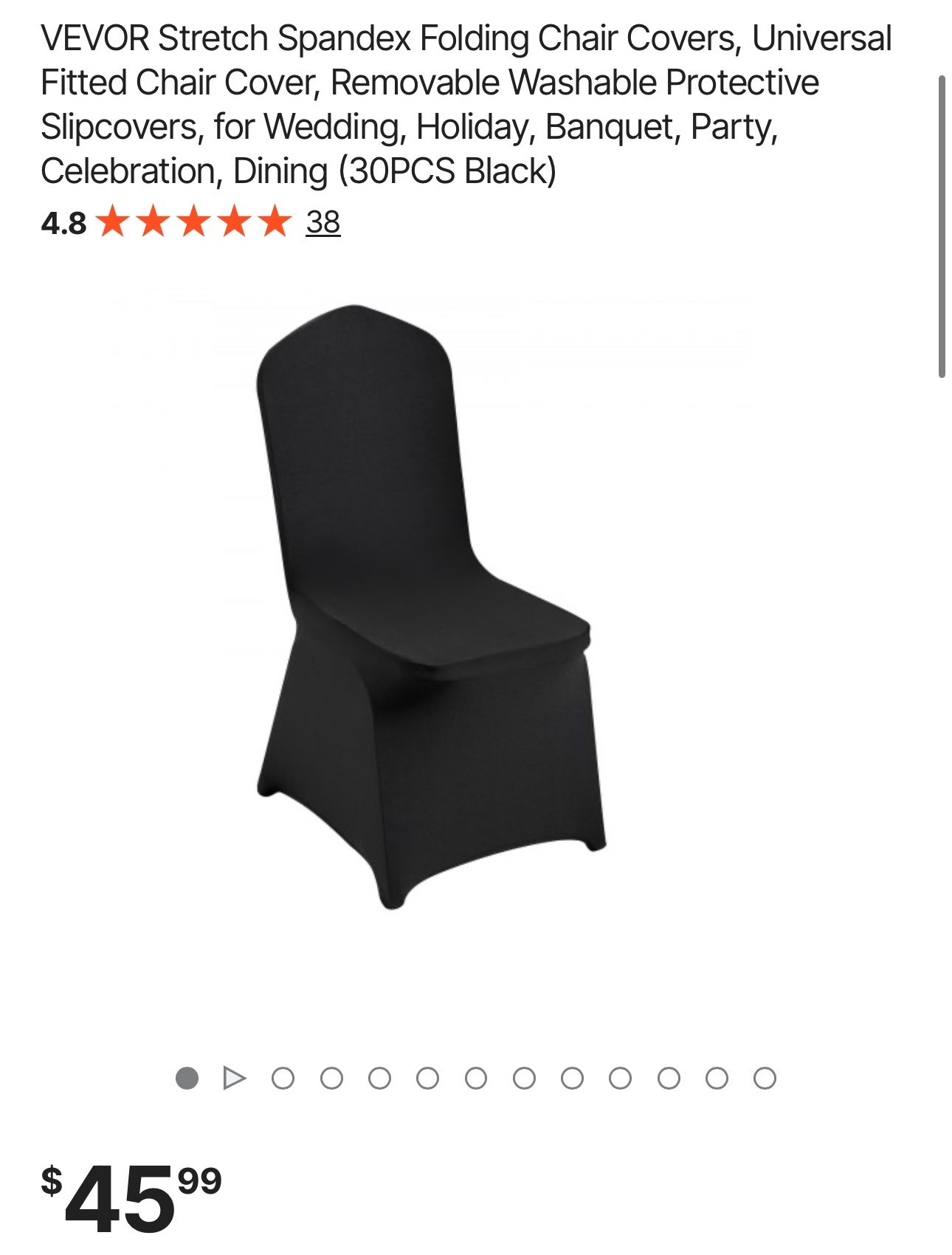 VEVOR Stretch Spandex Folding Chair Covers, (30PCS)