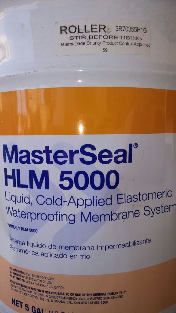 Master Seal HLM 5000 (formerly Sonoshield HLM5000) ROLLER GRADE Waterproofing. 5-Gallons....