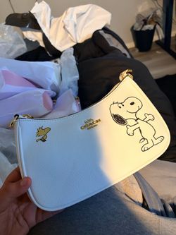Coach x Peanuts Snoopy White Leather Wristlet