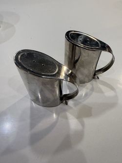 Vintage Antique Salt And Pepper Metal Shakers Set Of 2