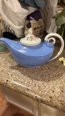 Hall's Superior Quality Houseware China Blue Morning Glory Aladdin Teapot
