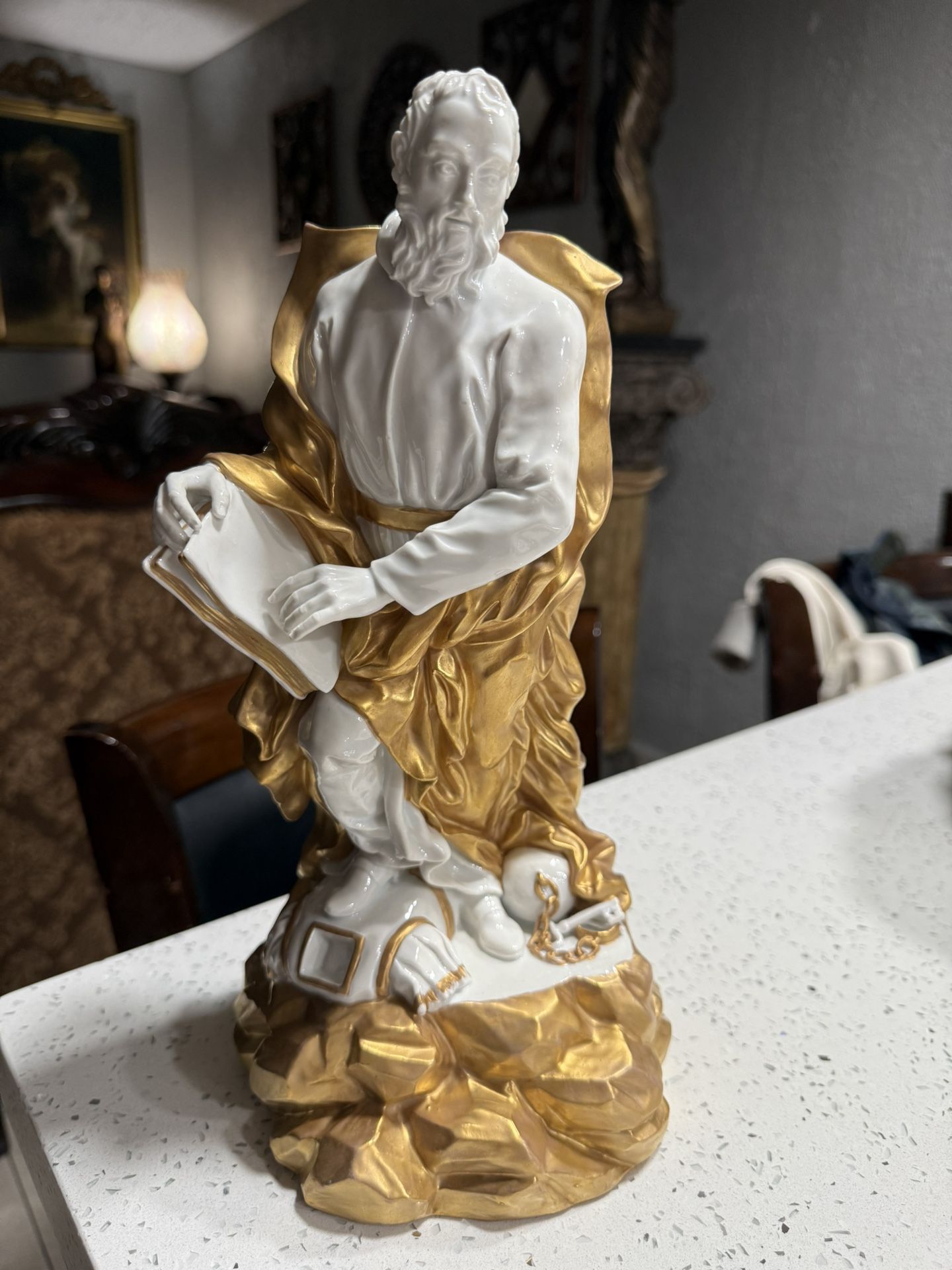 Antique Porcelain Capodimonte Stamped Zeus Figure