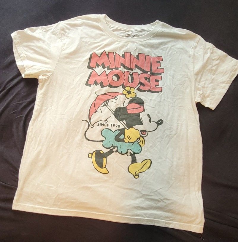 Disney Minnie Mouse Womens T-Shirt - White and Red