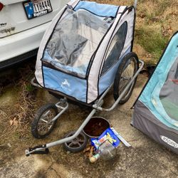 Jogger Stroller And Pull Behind Bike Trailer 