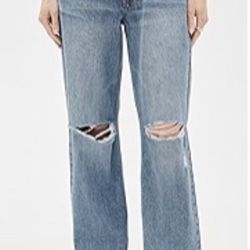 Good American Distressed Straight Leg Jeans – NWT – Retail $155 