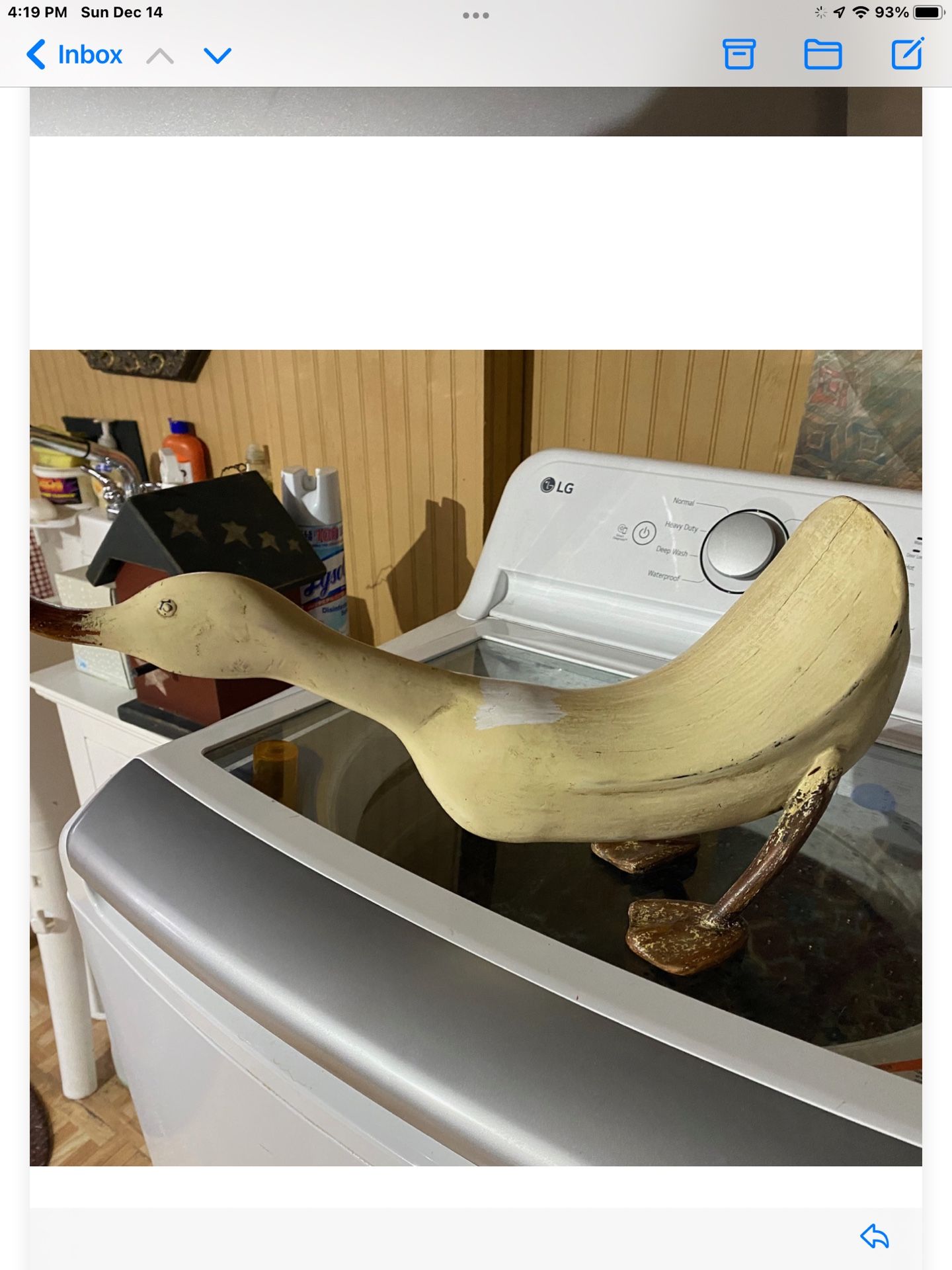 Solid wood handcrafted goose