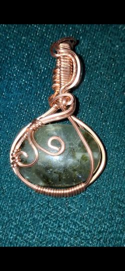 Moss agate handmade pendant