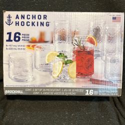 Anchor Hocking 16 Piece Glass Set 