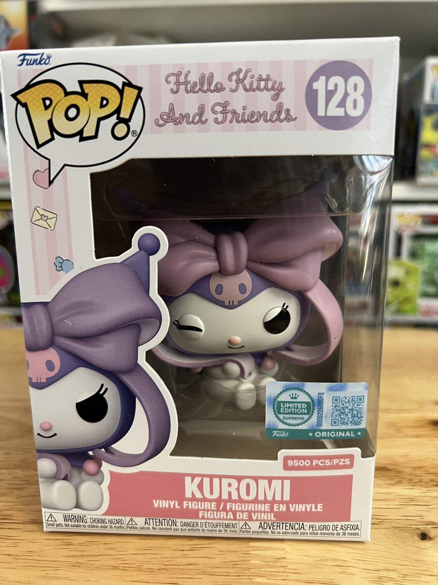 IN HAND 9500 PIECE LIMITED SUPREME EXCLUSIVE Kuromi w/ Bow Funko Pop #128 EXC