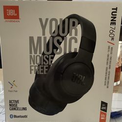 JBL Tune 760 Noise Canceling Over-Ear Bluetooth Wireless Headphones - Black 