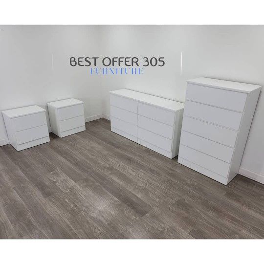 Dresser-Chest and 2-Nigthstands- Cómoda-Gavetero Y 2 mesitas-de noche