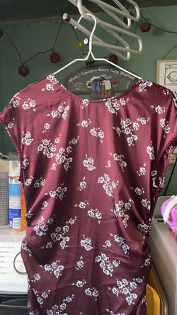 Nwt a new day burgundy flowered long dress