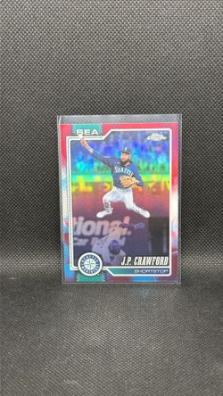 2026 Topps Chrome J.P. Crawford Red White & Blue Parallel #25 Seattle Mariners