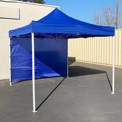 (Brand New) $109 Heavy Duty Canopy 10x10 FT with (1) Sidewall, Ez Popup Outdoor Party Tent Patio Shelter, Carry Bag