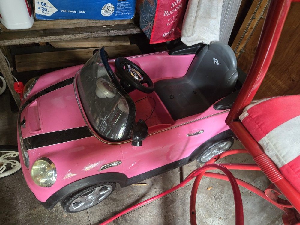 Pink Mini Cooper Toy Car 