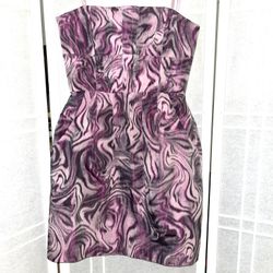 BCBGMaxAzria Strapless Pocketed Violet Dress Size 2