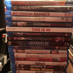 18 Blu-Rays $3. Ea. or 2 For $5. 