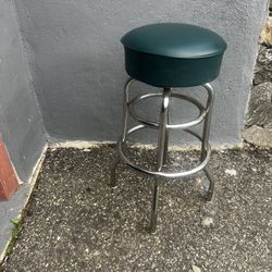 Green Chrome Bar Stool 