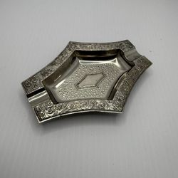 Rare Antique Cigar Ashtray  Art Nouveau Pewter 1900s