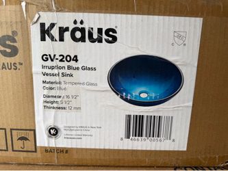 New Blue glass pedestal sink Kraus brand