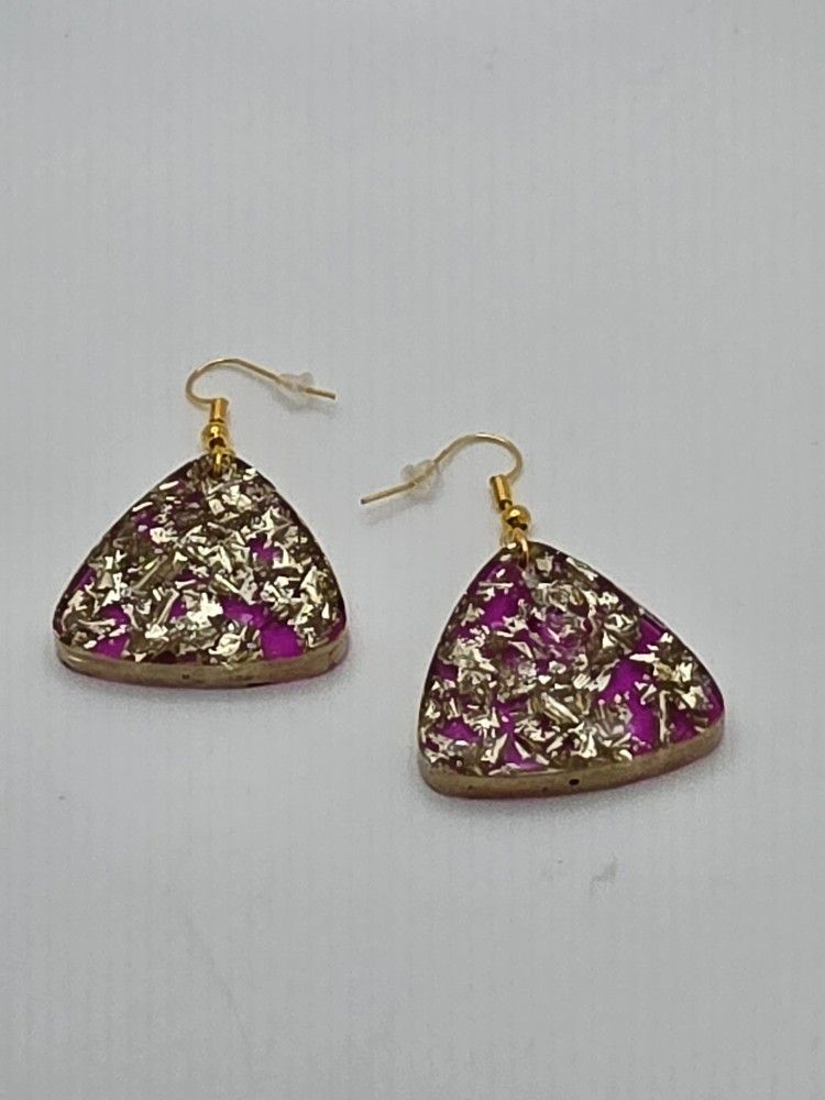 Gold and Pink Earrings