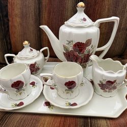 Baum Brothers Formalities Special Occasions Rose Collection Coffee pot Set 8Pc