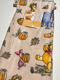 50x70 Disney Winnie the Pooh Fall Autumn Pumpkin Plush Throw Blanket Tigger Piglet Eeyore