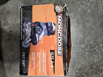 Mongoose "Fat Cat" adjustable youth inline skates in size 1–4.