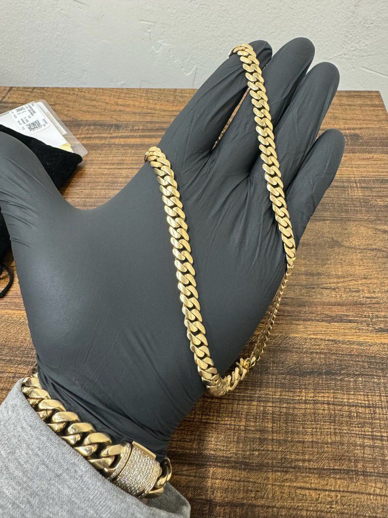 14k Solid Gold Cuban Link Chain 