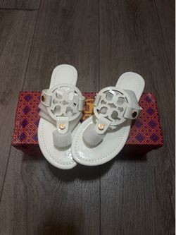 Tory Burch Miller Sandals White Patent