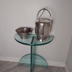 Silver Ice Bucket And Bowl 