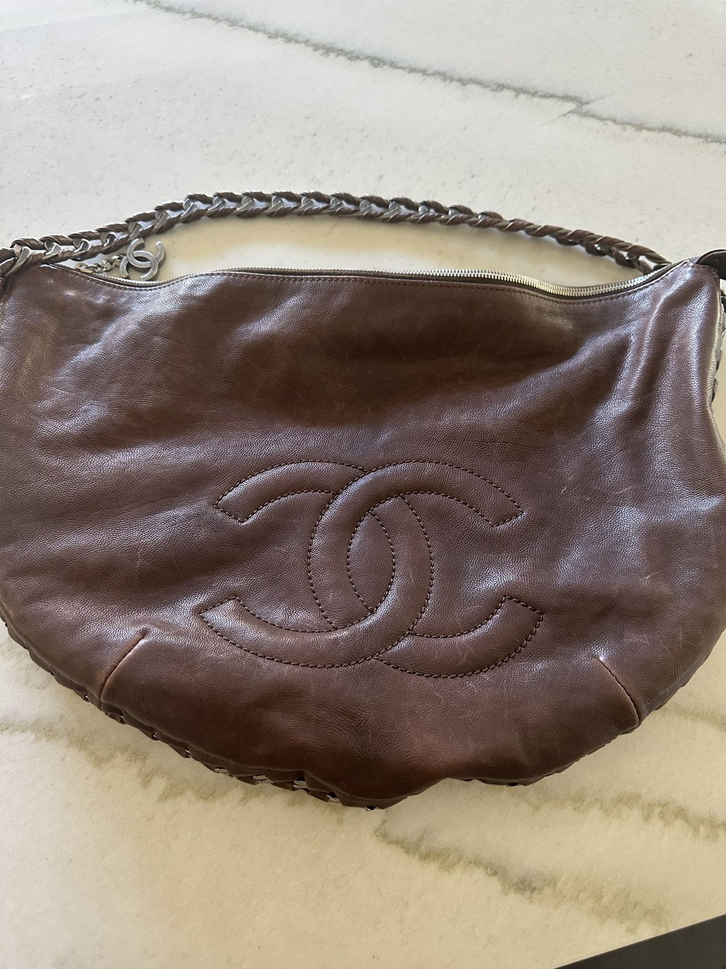 Chanel Brown Shoulder Bag, Authentic