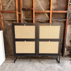 Mid century Modern Shoe Storage Cabinet 