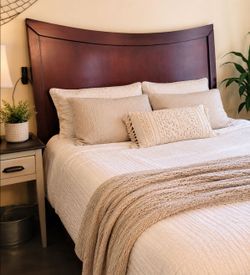 Solid wood queen bed frame and dresser
