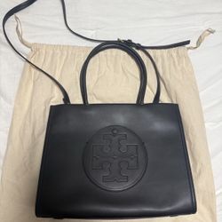 Tory Burch Black Leather Tote Bag
