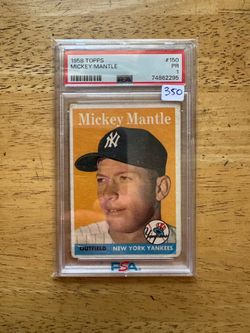 1958 Topps Baseball Card #150 Mickey Mantle psa 1