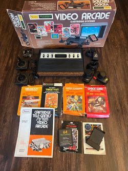 Complete Working Sears Tele-Games Video Arcade Atari 2600 in Box 6 Games