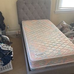 Plush Twin Bed With Mattress And Box Spring