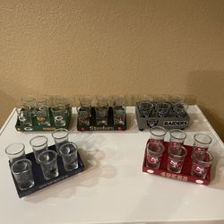 NFL Shot Glasses W/ Tray Sets