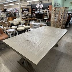 Acme Rocky Rectangular Dining Table 82"W x 44"D x 30"H - Gray Oak ***open box***  