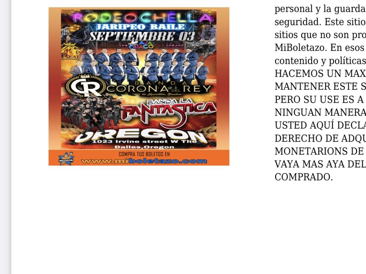 Jaripeo Sept 3 Corona De Rey $60