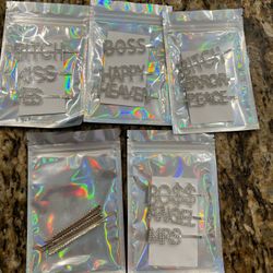 Rhinestone Word Hair Pins Bundle – Boss, Boss Babe, Baddie, Hot + More