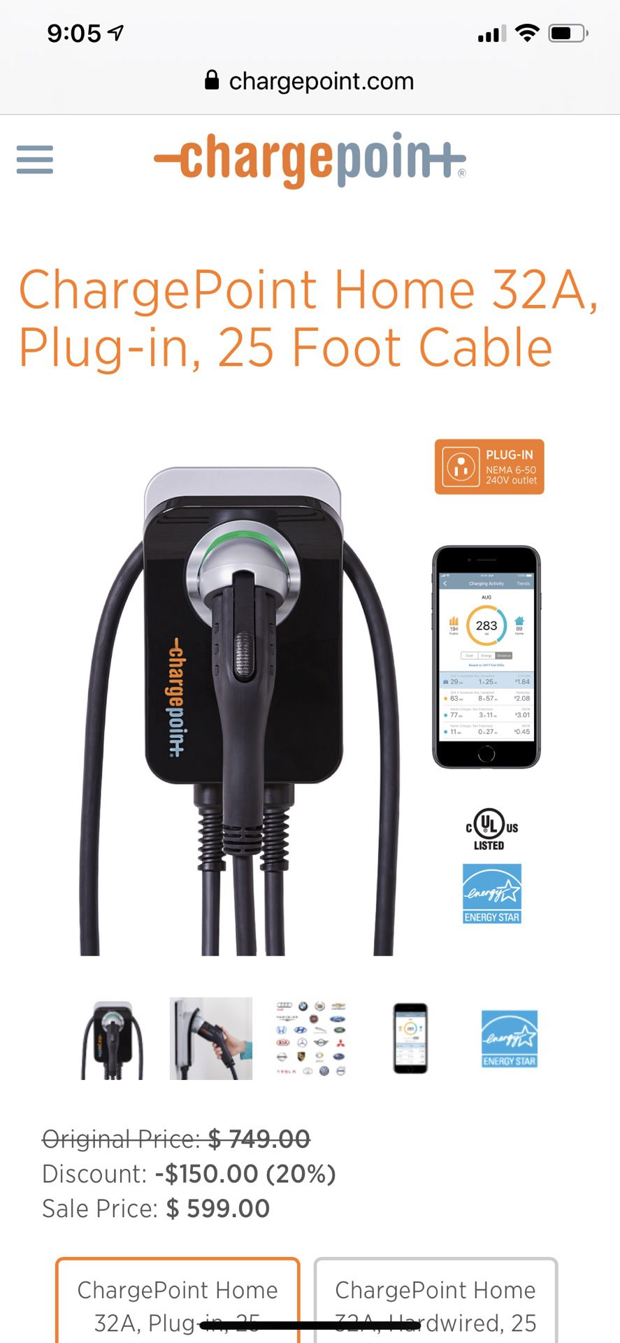 ChargePoint electric car charger, EV Charger
