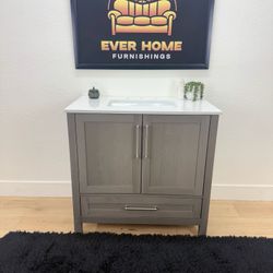 Catrine 36'' Single Bathroom Vanity with Engineered Stone Top  