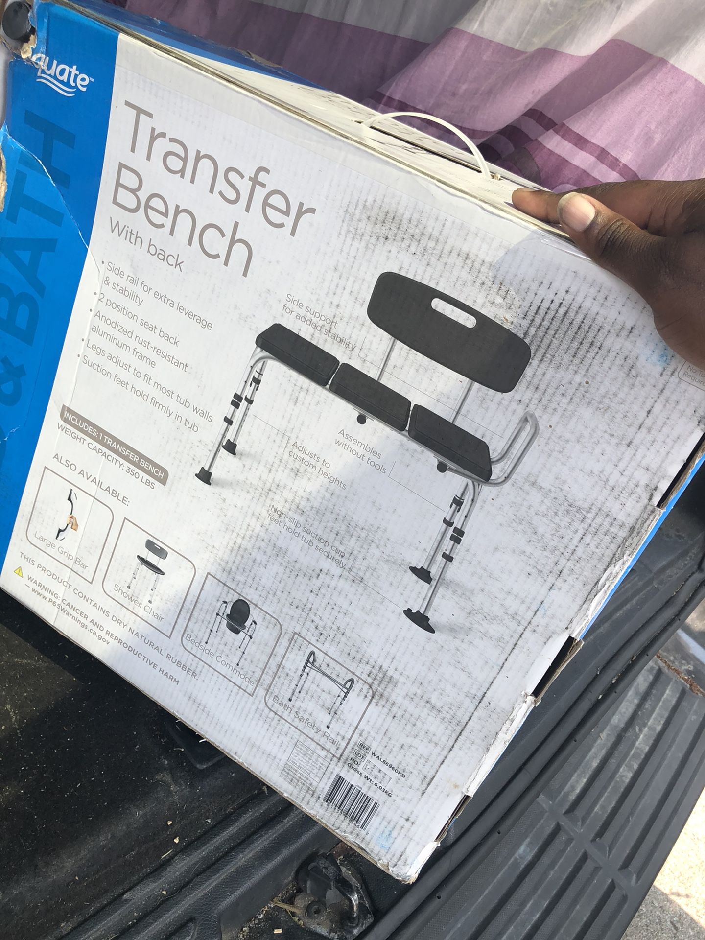 Equate Transfer Bench With Back. New In Box
