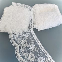 4 Total Yds of 3 3/4” White Gathered Lace #041424A13