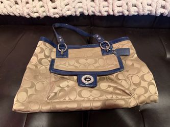 Brown and navy Coach bag