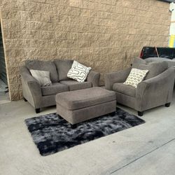 Couch And Chair With Ottoman 