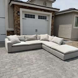 Living Spaces 3 Piece Grey Cloud Sectional