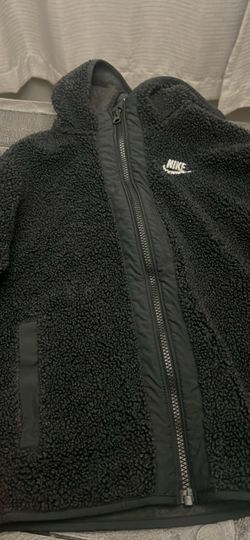 Nike Black Sherpa Fleece Full-Zip Hoodie